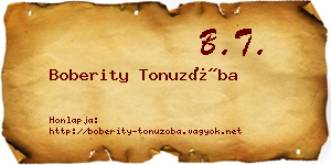 Boberity Tonuzóba névjegykártya